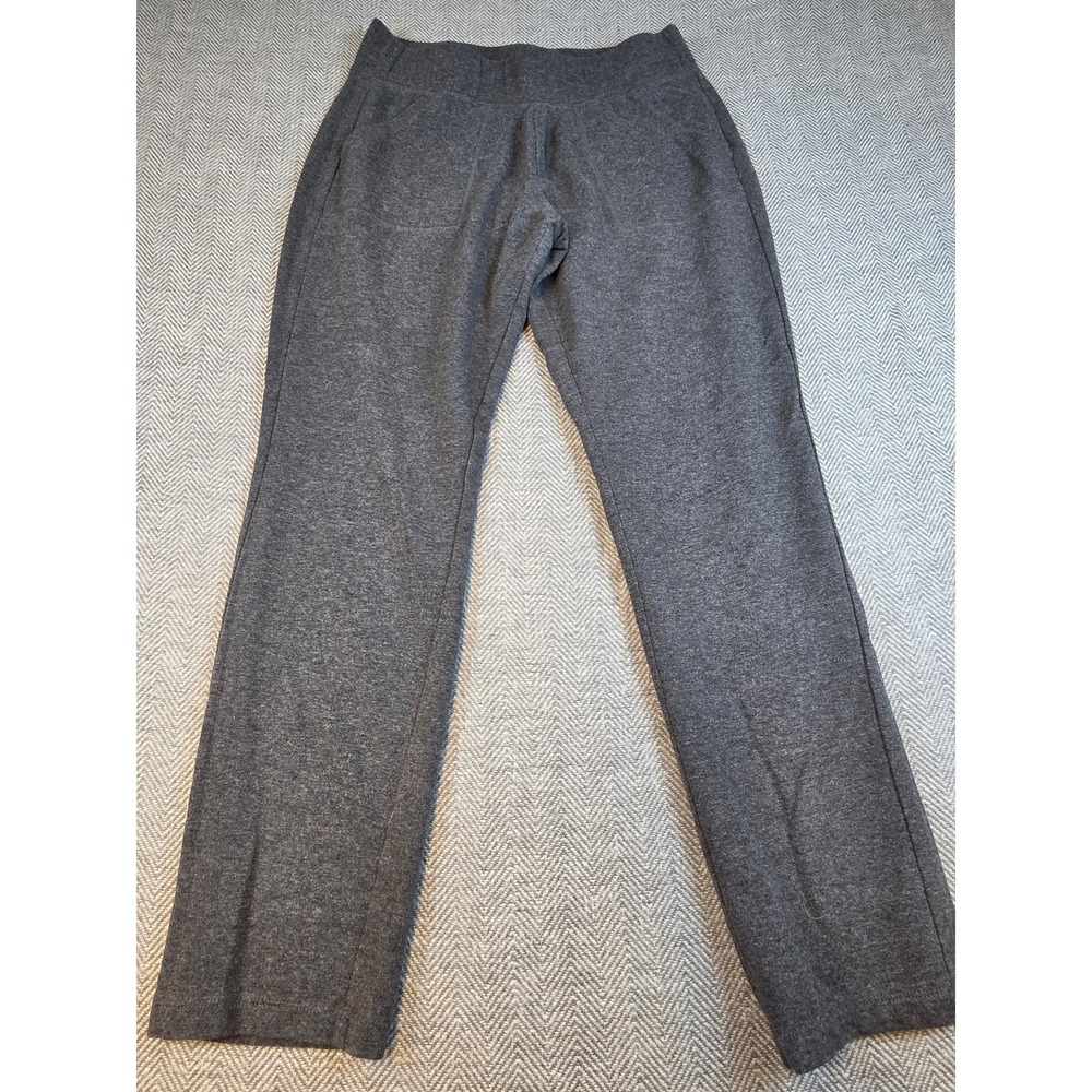 St Johns Bay Active Womens Medium Gray Heather Straight Leg Yoga Pants Pockets